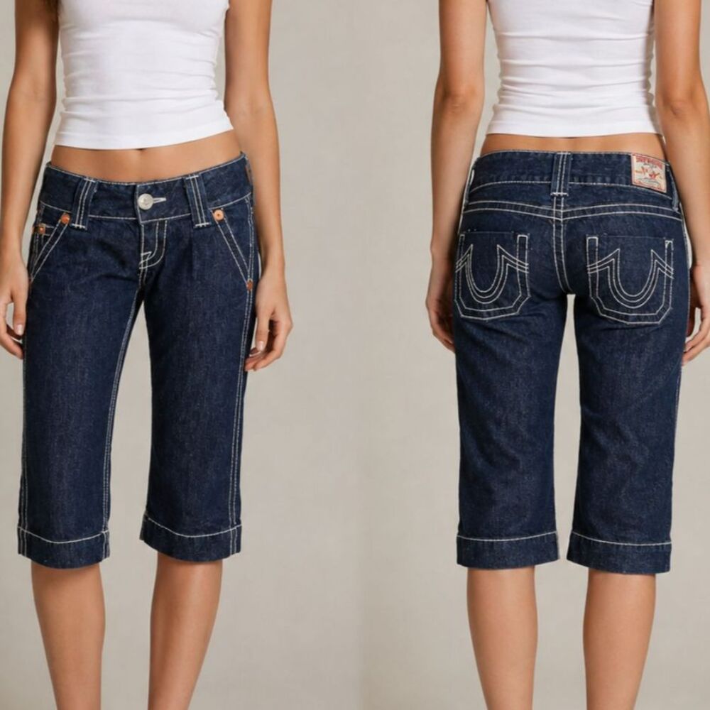 Vintage True Religion Low Rise Bermuda Jeans Size 26